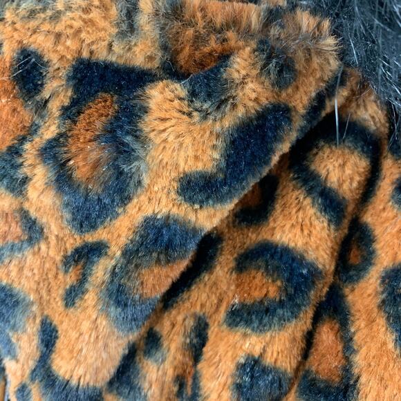 ADRIENNE LANDAU Size M Black Orange Polyester Blend Biker Jacket - Picture 5 of 8